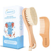 Bonumvita Baby Hair Brush And Comb Set, Wooden Baby Hair Brush With Soft Goat Bristle And Wood Comb For Newborn Essentials, Good