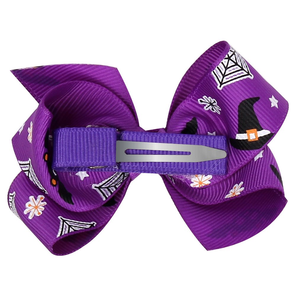 Love Sweety Baby Rose Halloween Headband Infant Pumpkin Hairband Bow Hair Clips (4Pc Clips)