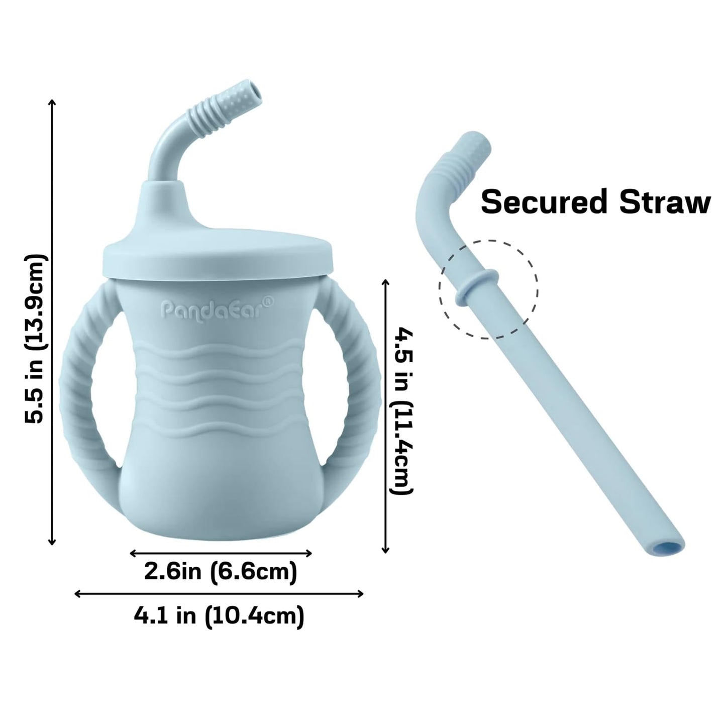 Pandaear Silicone Baby Feeding Set | 11Pcs Baby Led Weaning Supplies Self Feeding Utensils | Divided Suction Plate Bowl Bibs Sip