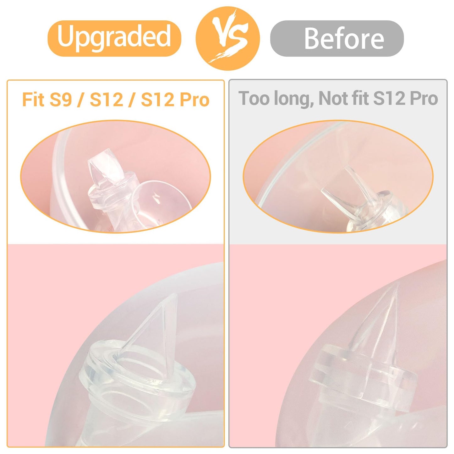 5Pack Silicone Duckbill Valve & 4Pack Silicone Diaphragm Compatible With S9 / S12 / S9Pro / S12Pro Wearable Breastpump, Electric