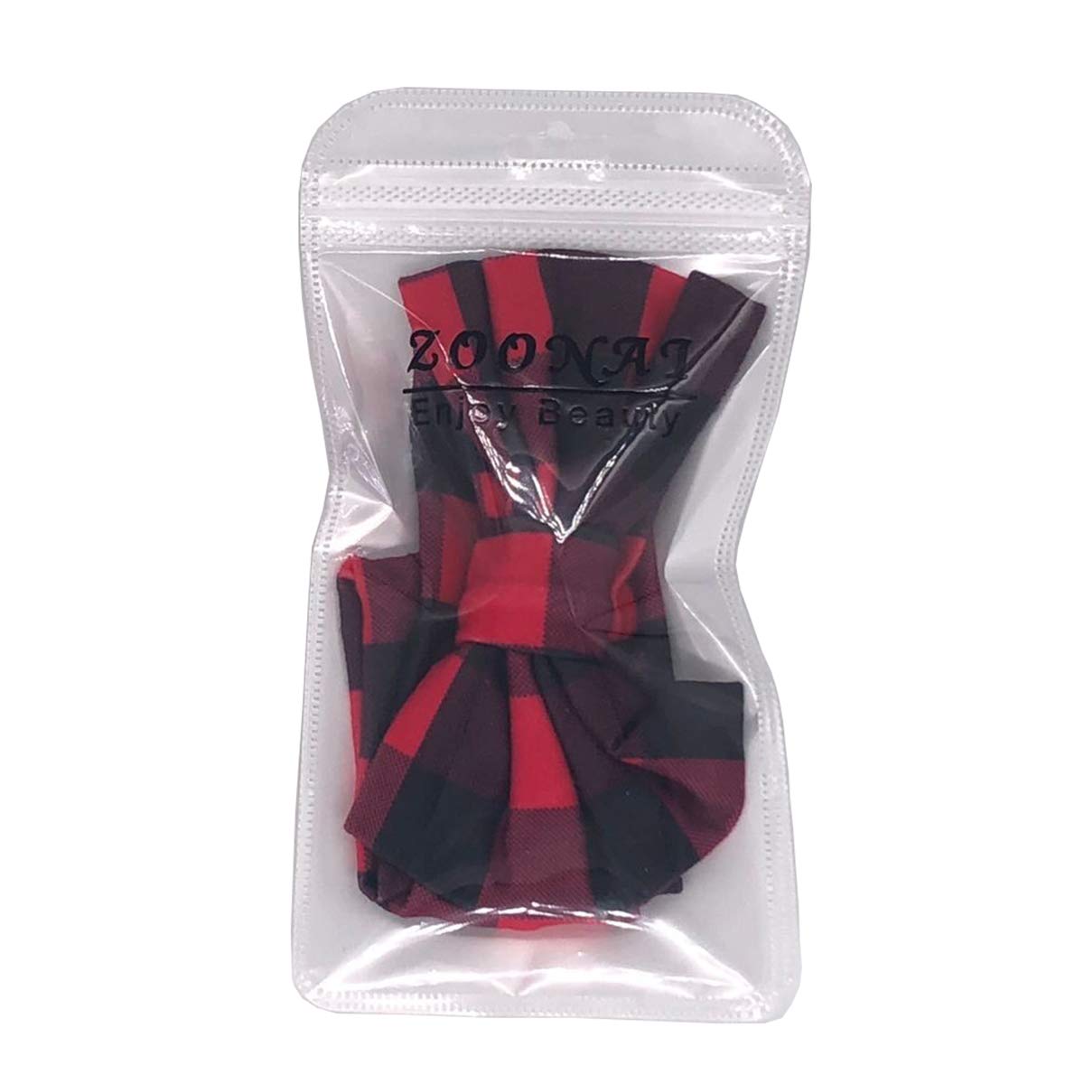 ZOONAI Baby Girls Toddler Bowknot Headband Infant Rabbit Ear Hair Band Headdress (Red Plaid)
