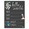 Cohas Hello World Newborn Baby Announcement Chalkboard Sign With Space Theme, 9 By 12 Inches, No Marker