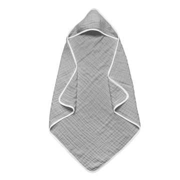 Arnzion Baby Hooded Towels For Babies And Toddlers, Muslin Baby Bath Towel Soft And Absorbency For Boys (Grey 1 Pack)
