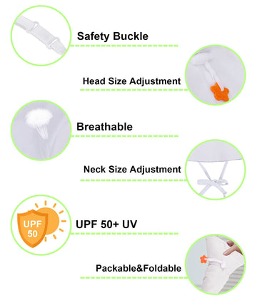 Infant Sun Hat For Toddler Boy Summer Hat 50+ Upf Protective Wide Brim Sun Hat For Baby Girl Hat,White,12-24 Months