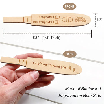 Surprise Pregnancy Announcements For Dad Grandparents Aunt Uncle - Wooden Positive Pregnancy Test & Keepsake Box - Baby Announce