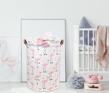 Ddbasket Flamingo Pink Laundry Hamper Baby Girl Laundry Basket Kids Toy Storage Bins Nursery Hamper For Girls Room Decor Bedroom
