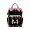 Newcos Personalized Sparkly Glitter Drips Pink Rose Gold Blush Diaper Bag With Name Nappy Bags Travel Casual Mummy Backpack For
