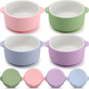 Domensi 2 Sets Kids Porcelain Bowls With Silicone Suction Sleeves Toddler Suction Bowls Baby Bowl Microwave Dishwasher Safe Cere