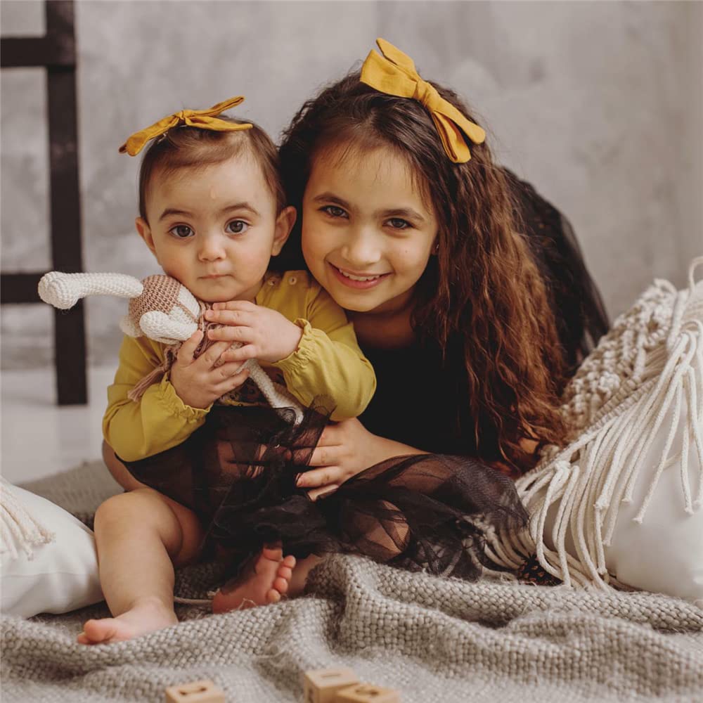 12 Pcs Linen Bow Hair Clips For Baby Girls Hair Bows Alligator Clips Accessories Infants Toddler Kids Hairgrips (Knot Bow 4'')