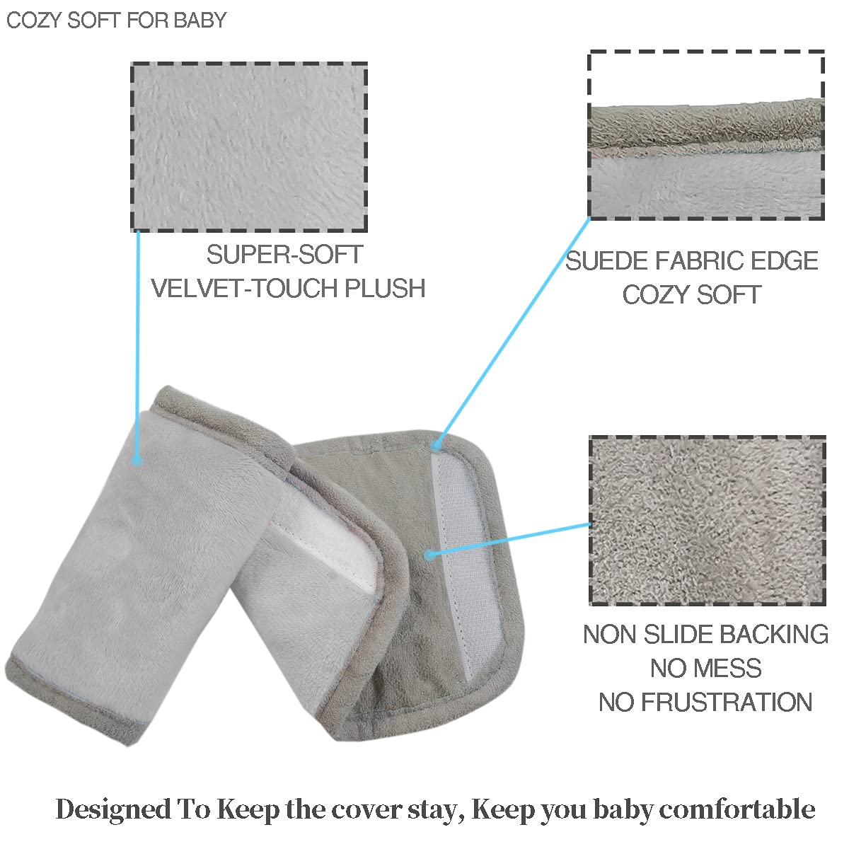 Car Seat Strap Covers For Baby Kids, Seat Belt Covers Strap Pads Cushion For Boy Girl, Protect Neck And Shoulder Rubbing, Anti-S
