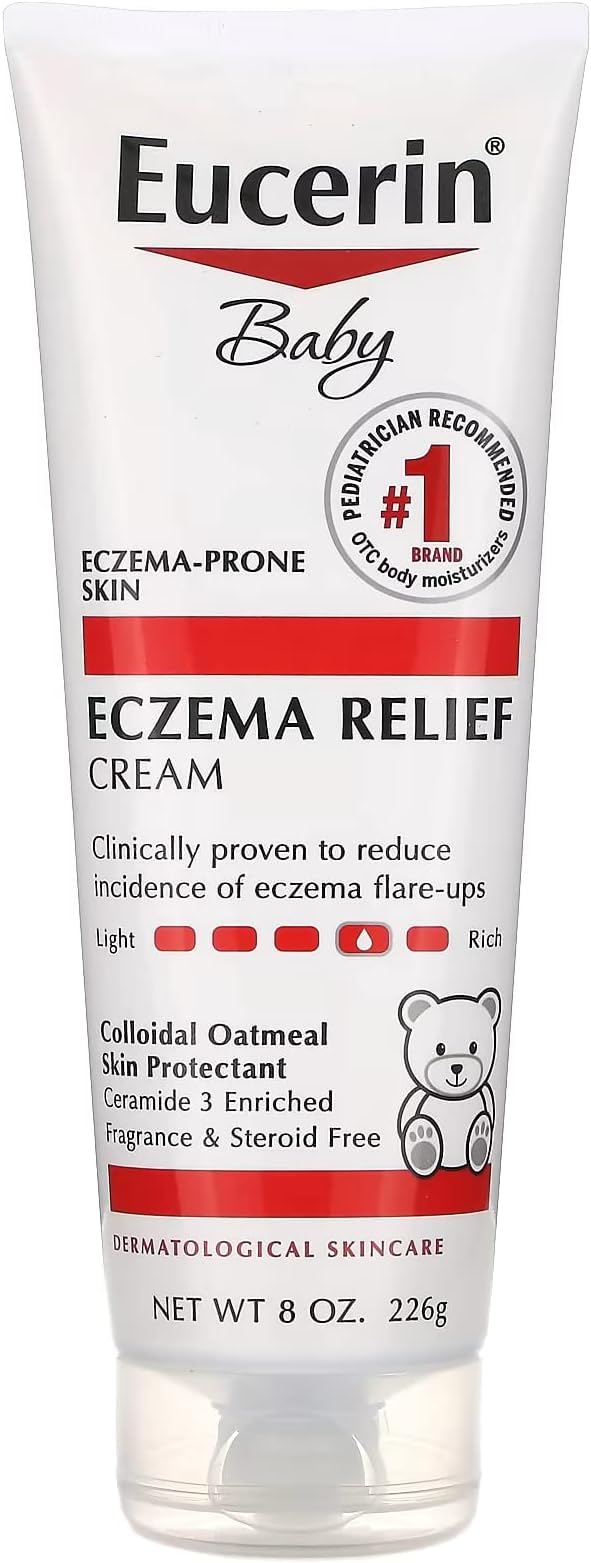Eucerin Baby Eczema Relief Body Cream, Fragrance Free Baby Eczema Cream With Colloidal Oatmeal, Ceramide-3 And Licorice Root Ext