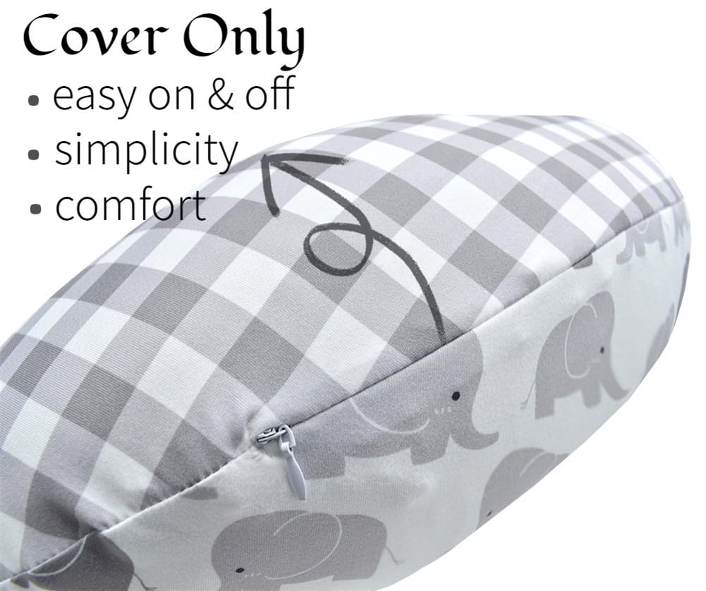 Nursing Pillow Cover Stretchy Removable Infant Cotton Pillow Slipcovers For Baby Boy Girls Breastfeeding Moms Two-Sided Design (