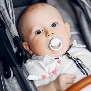 Pacifier Clips For Baby Boys Girls (Pink)