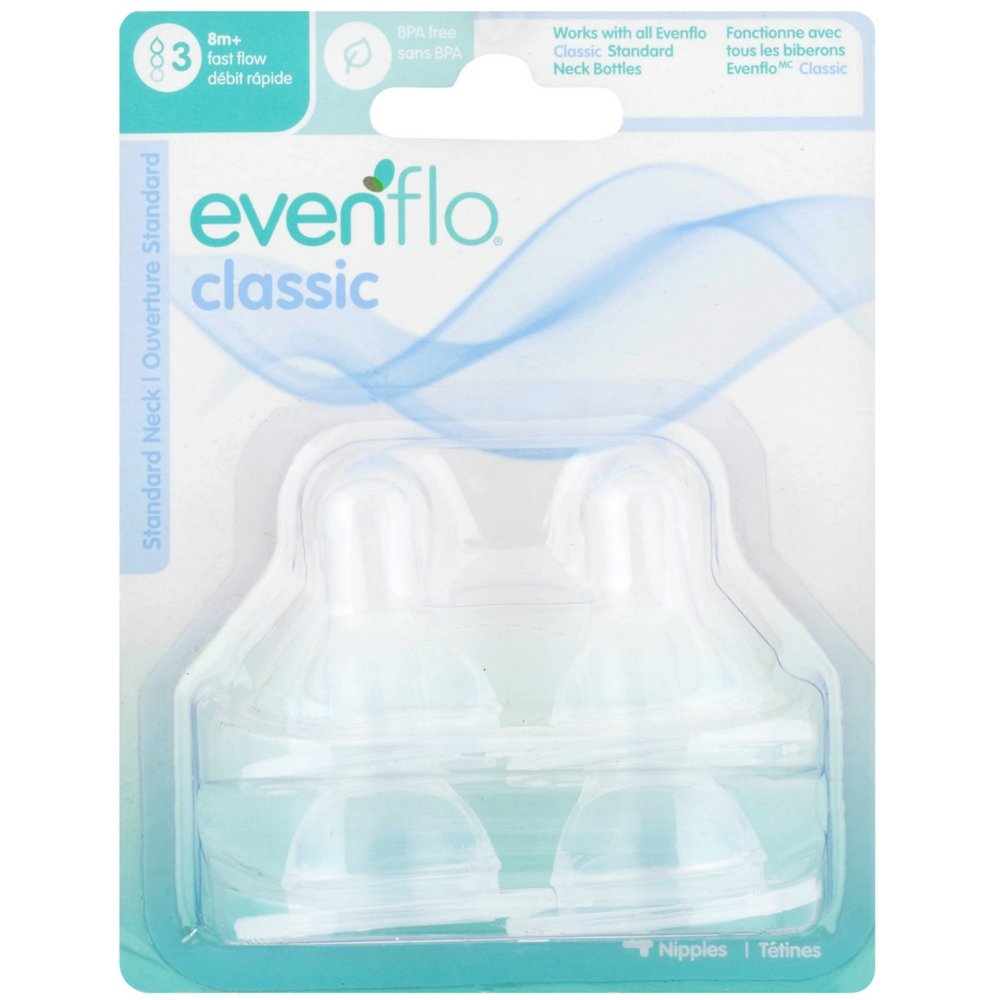 Evenflo Classic Fast Flow Silicone Nipples 4 Ea ( Pack Of 2)