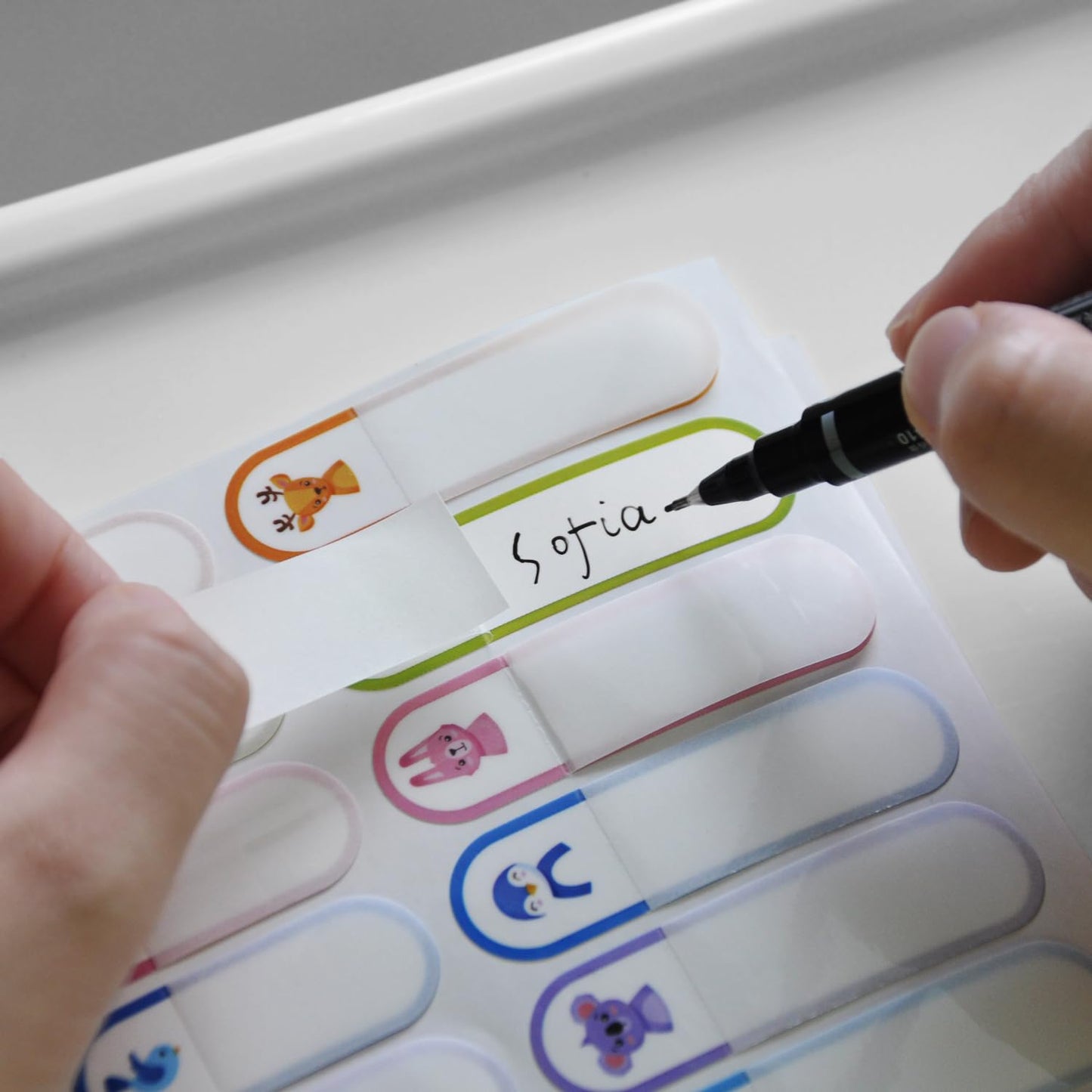 160 Pcs Baby Bottle Labels For Daycare, Waterproof Write-On Kids Name Labels, Self-Laminating Self-Adhesive Bottle Strickers For