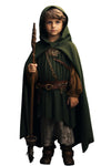 Homelex Green Renaissance Costume For Boys - Kids Medieval Cloak With Hood Halloween Ranger Wizard Elven Hooded Cape Robe