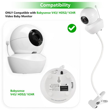 Flexible Baby Monitor Mount For Babysense V43/Hds2/V24R Video Baby Monitor, Gooseneck Baby Monitor Stand With Perfect View Angle