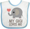 Inktastic My Gigi Loves Me Grandchild Baby Bib White And Blue 2Ce4A