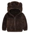 Jeskids Toddler Girls Boys Fleece Hoody Jacket Zip Up Teddy Coat Warm Winter Outwear Coffee