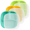 Re Play 7' Divided Plate With Silicone Lid 3 Pack - Made With Medical-Grade Platinum Silicone - 3 Plates + 3 Lids - Aqua Asst