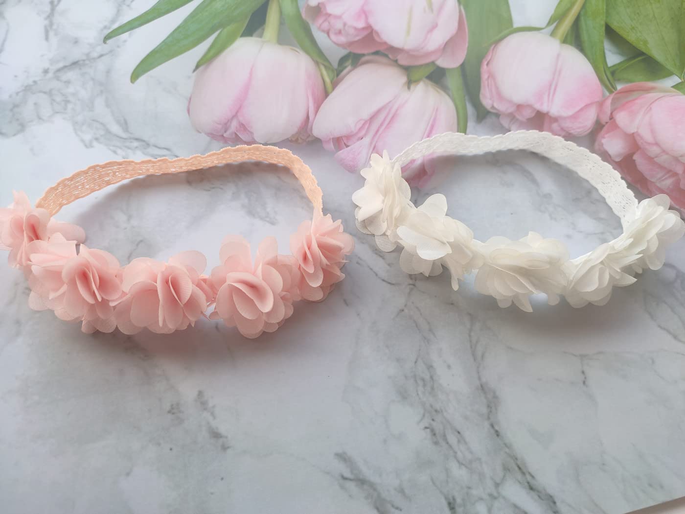 Baby Elastic Lace Bows Flower Headbands, Stretch Gold Princess Floral Hair Band Headwear For Infant Girls Toddler Hair Accessori