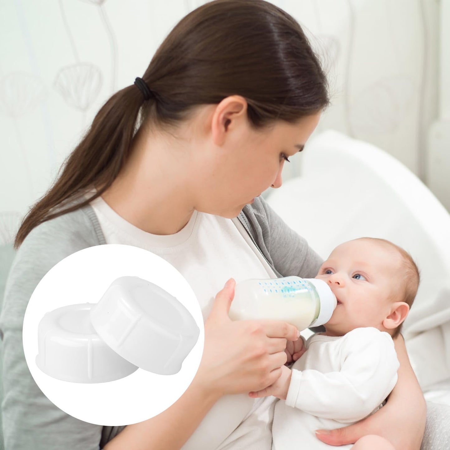 10Pcs Narrow Baby Bottle Caps For Dr Brown & Medela Bottles, Bpa Free Travel And Storage Baby Bottle Lids Replacement With Punch