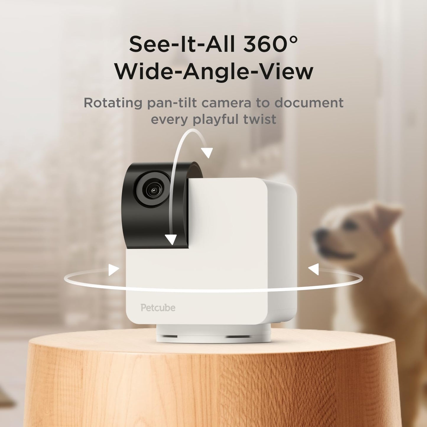 Petcube Cam 360 Camera Interactive Wifi Pet And Home Security Pan-Tilt Camera With Phone App, 1080P Hd Video, 360 Rotation, Nigh