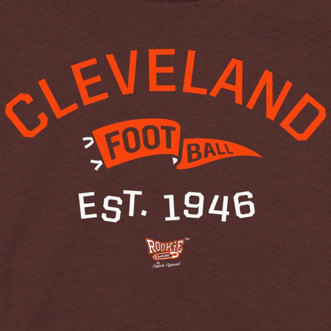 Retro Pennant Baby Apparel For Cleveland Football Fans (Nb-7T) (Chocolate Onesie, 12 Months)