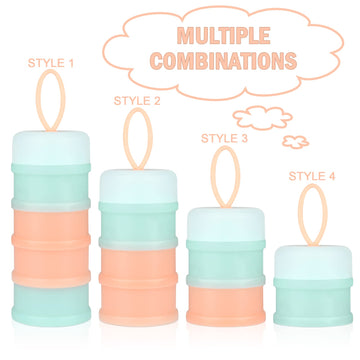 Accmor Baby Formula Dispenser On The Go, Stackable Formula Dispenser For Travel Formula Container To Go, Non-Spill Milk Powder B