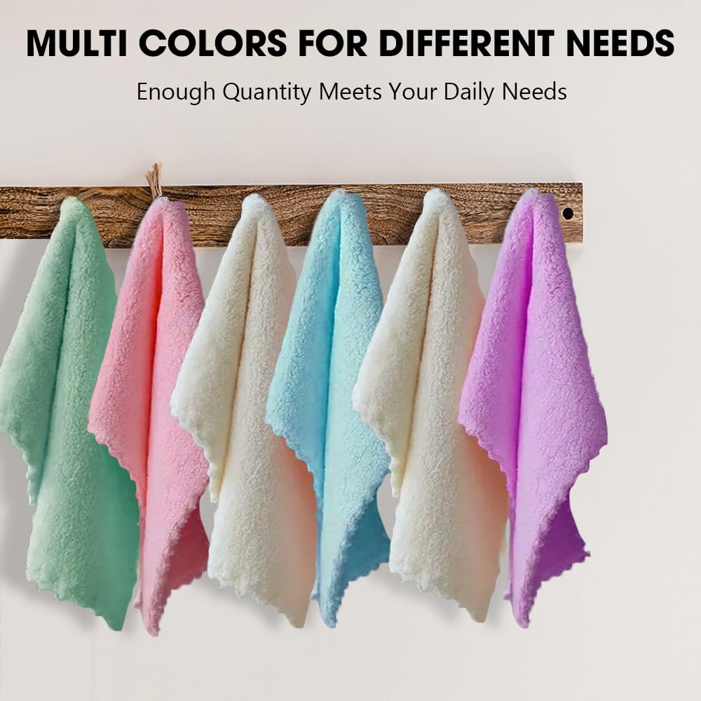 Mixcool 20 Pack 10X10 Inches Microfiber Coral Fleece Baby Washcloths,Extra Absorbent,Soft Wash Clothes,Bath Face Towel For Newbo