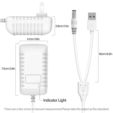 Power Cord For Ingenuity Inlighten, Simple Comfort, Swing'N Go Baby Swing Charger, 2-In-1 Swing Charging Cable With Usb A & Dc P