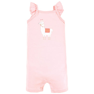 Hudson Baby Unisex Baby Cotton Rompers, Llama, 3-6 Months