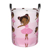 Gbuzozie Cute African Black Girl Round Laundry Hamper Storage Basket Toys Clothes Organizer Bin For Home Bathroom Bedroom Dorm N