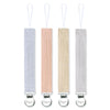 Pacifier Clip For Baby Boy And Girl - Linen Soft Fabric Pacifier Hold With Clip For Binky, Leash Soothie Holder Unisex 4 Pack (B