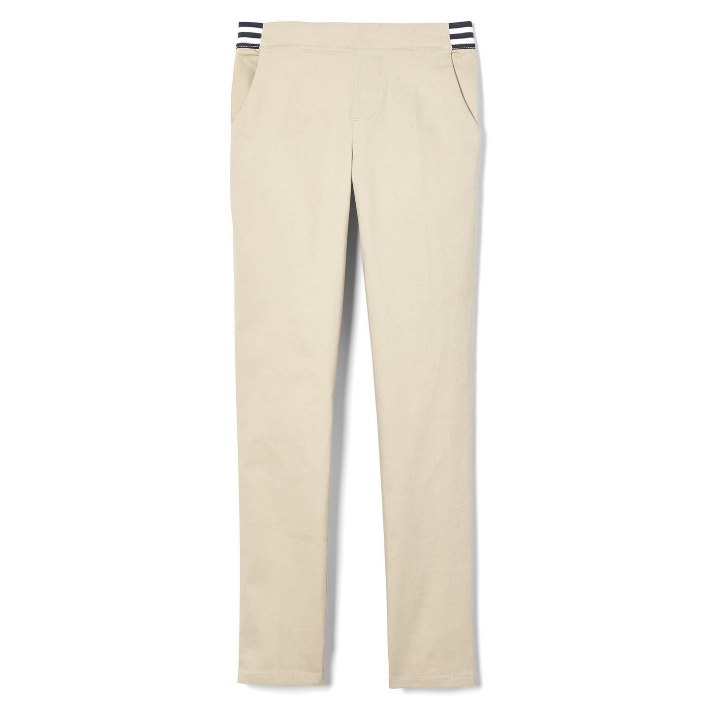 French Toast Girls Big Pull On Skinny Fit Stretch Pants With Elastic Waist And Pockets, School Uniform For Kids, Khaki, 16