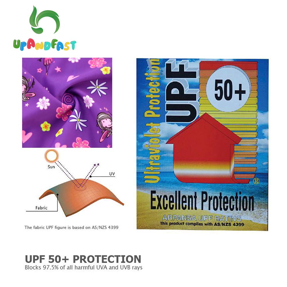 Upandfast Baby Swimsuits Upf 50+ Sun Protection Long Sleeve One Piece Zip Swimwear(Purple, 6-9 Months)