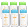 Matyz Glass Breastmilk Storage Bottles, 6 Pack, 8 Oz, Compatible With Spectra Medela Pump - Store, Freeze, Warm Up Milk Well - L