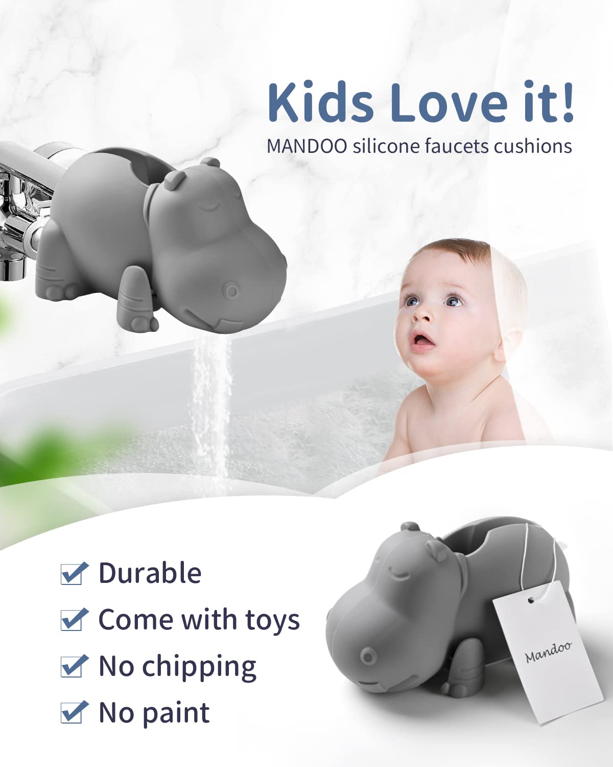 Mandoo Faucet Cover Bathtub Baby, Bath Spout Cover For Baby, Bath Faucet Cover For Kids, Tub Spout Cover Bathtub Faucet Cover Ki