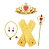 Dreamhigh Princess Cosplay Dress Up Accessorries Grils Costume Crown, Wand, Gloves Valued Pack (Gold)