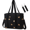 LORADI Diaper Bag Tote with Insulated Pockets and Stroller Hooks for Travel (White, Medium)