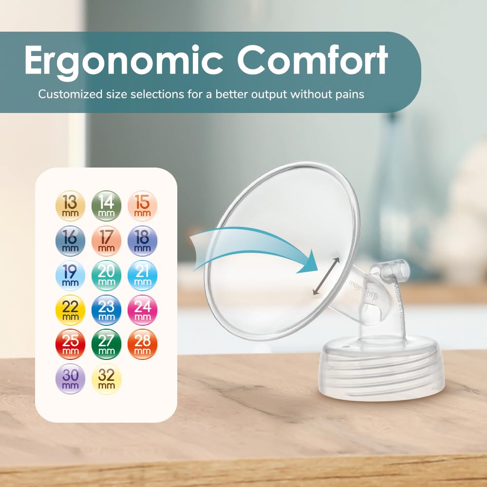 Maymom Pump Part Compatible With Spectra/Ameda Luna Pumps, Syngery Gold; Incl Wide Mouth Flange 21 Mm 2Nd Gen. Pink Valve; Not O