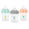 Nuby 3-Pack Infant Feeding Bottles With Slow Flow Breast Size Silicone Nipple: 0+ Months, 6Oz, 3 Pack Set: Delicate Whale, Jelly