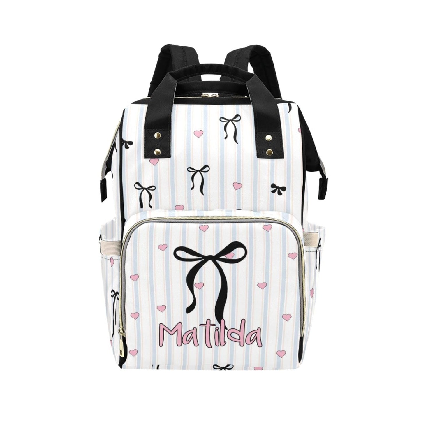 Personalized Baby Diaper Bag Backpack for Women, Custom Name Nursing Mommy Daypack, Diaper Bag for Girls Boys, New Mom Gifts (Bo