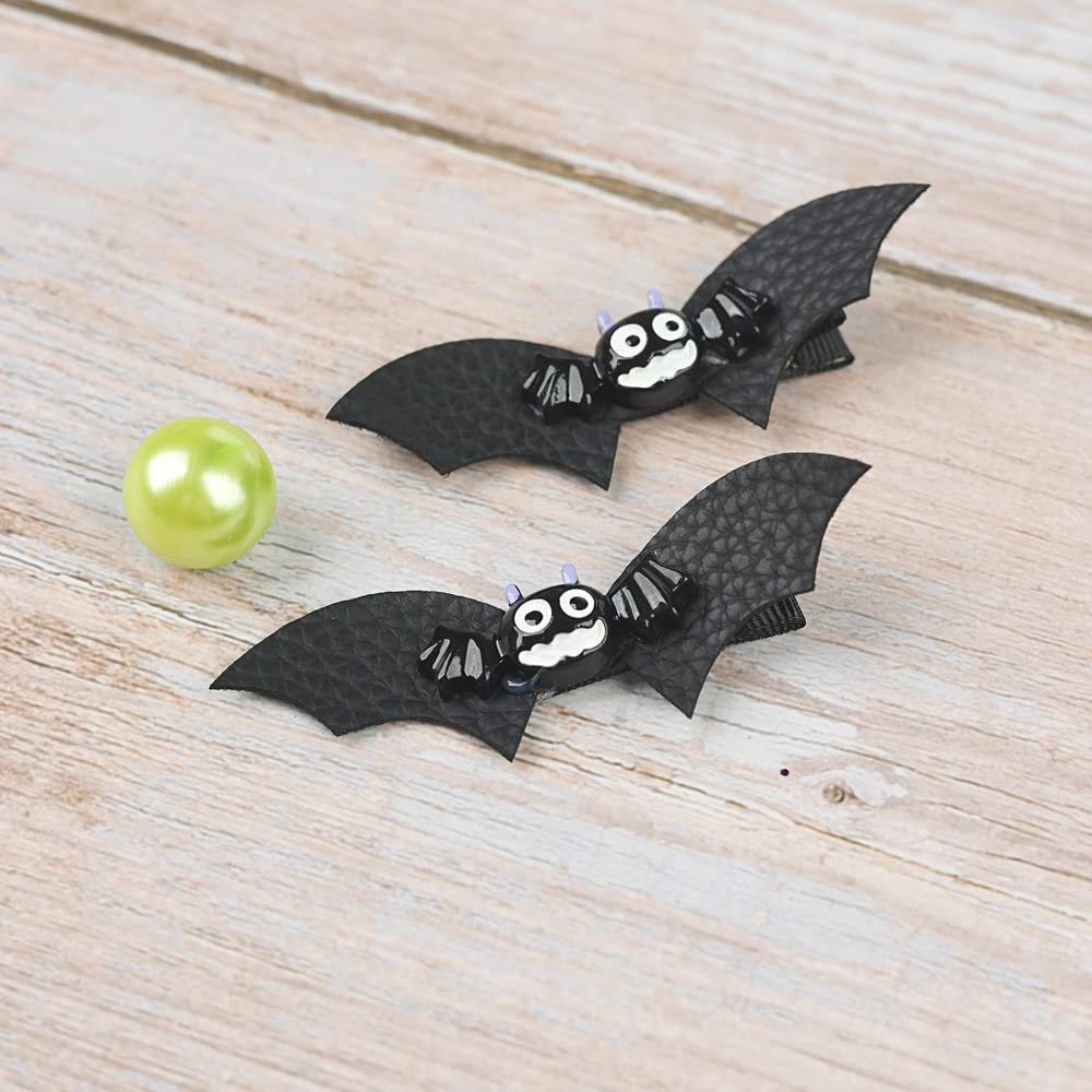 Love Sweety Baby Rose Halloween Headband Infant Pumpkin Hairband Bow Hair Clips (4Pcs Bat Wing)