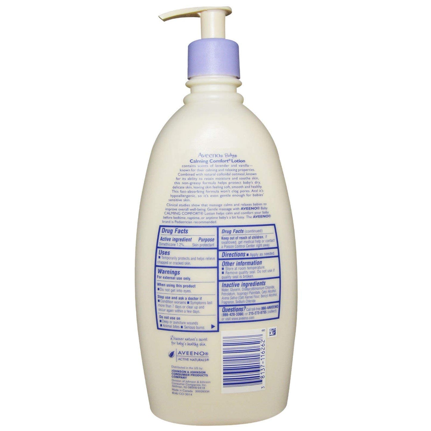 Aveeno, Calming Comfort Lotion, Lavender & Vanilla, 18 Fl Oz (532 Ml)