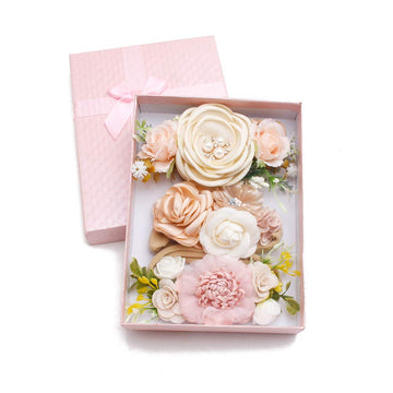 Cherrboll 3Pcs Baby Girl Flower Headbands, Super Soft & Stretchy Nylon Floral Bunny Ear Hairbands Easter Gift For Newborn Toddle