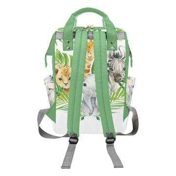 Yeshop Jungle Safari Animals Nuetral Personalized Diaper Bag Backpack Tote With Name,Custom Travel Nappy Mommy Bag Backpack For