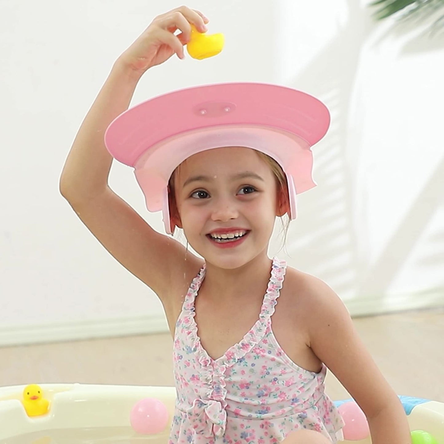 Baby Shower Cap Shampoo Visor Shield Hat Kids Bath Washing Hair Rinser Prevents Water From Pooling In Face For To Protect The Ey