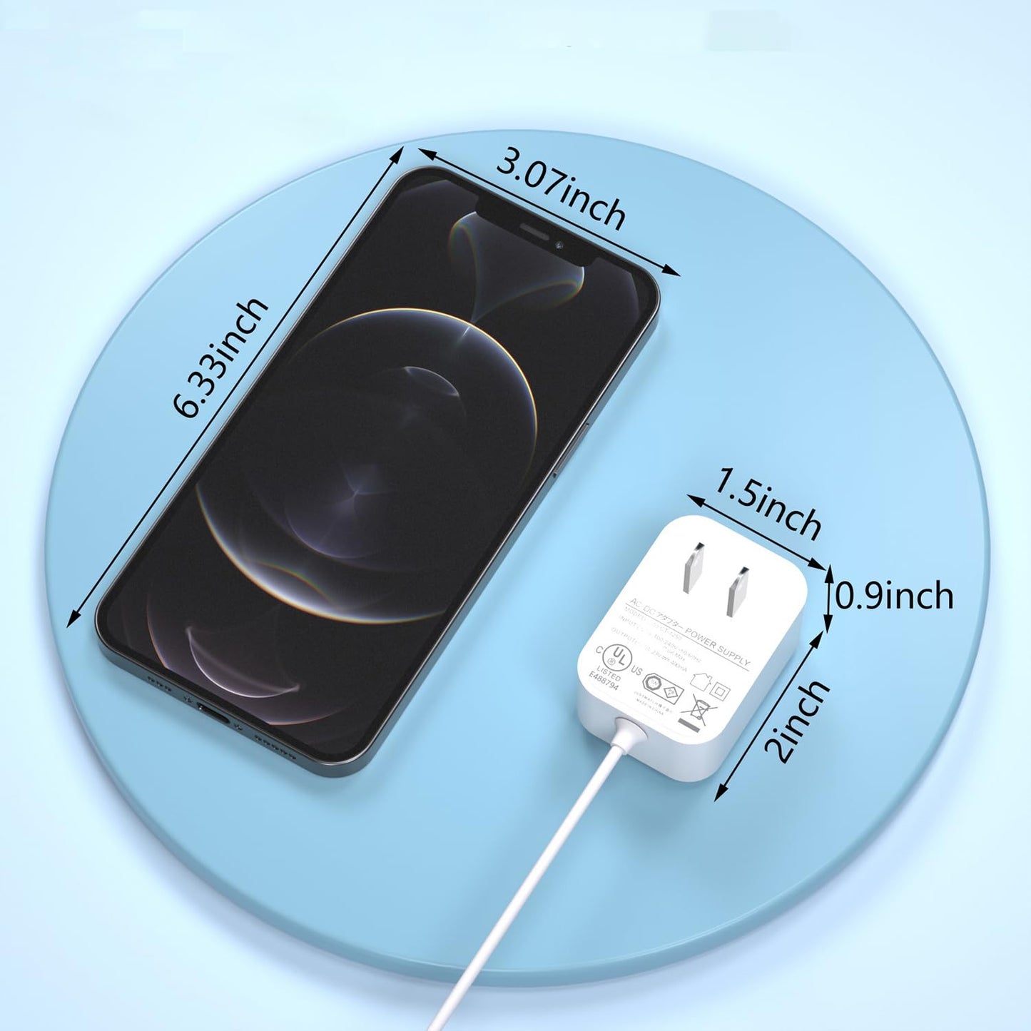 Vhbw For Fisher Price Swing Adapter Cord 6V Power Cord For Fisher Price Ingenuity Cradle Swing, Rainforest Cradle Swing, Butterf