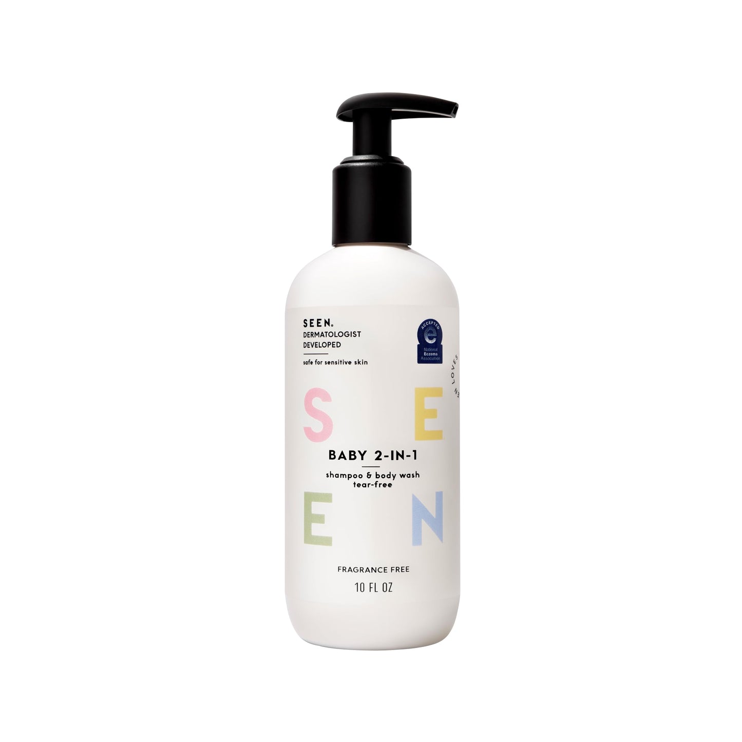 SEEN Baby 2-in-1 Shampoo & Body Wash - Fragrance-Free, Tear-Free & Non-Irritating - Dermatologist-Developed Gentle Cleanser for